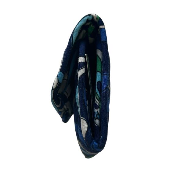 NWT Vera Bradley Mosaic Mediterranean Blue Mixed Print Cloth Pocket Wallet - Picture 2 of 6